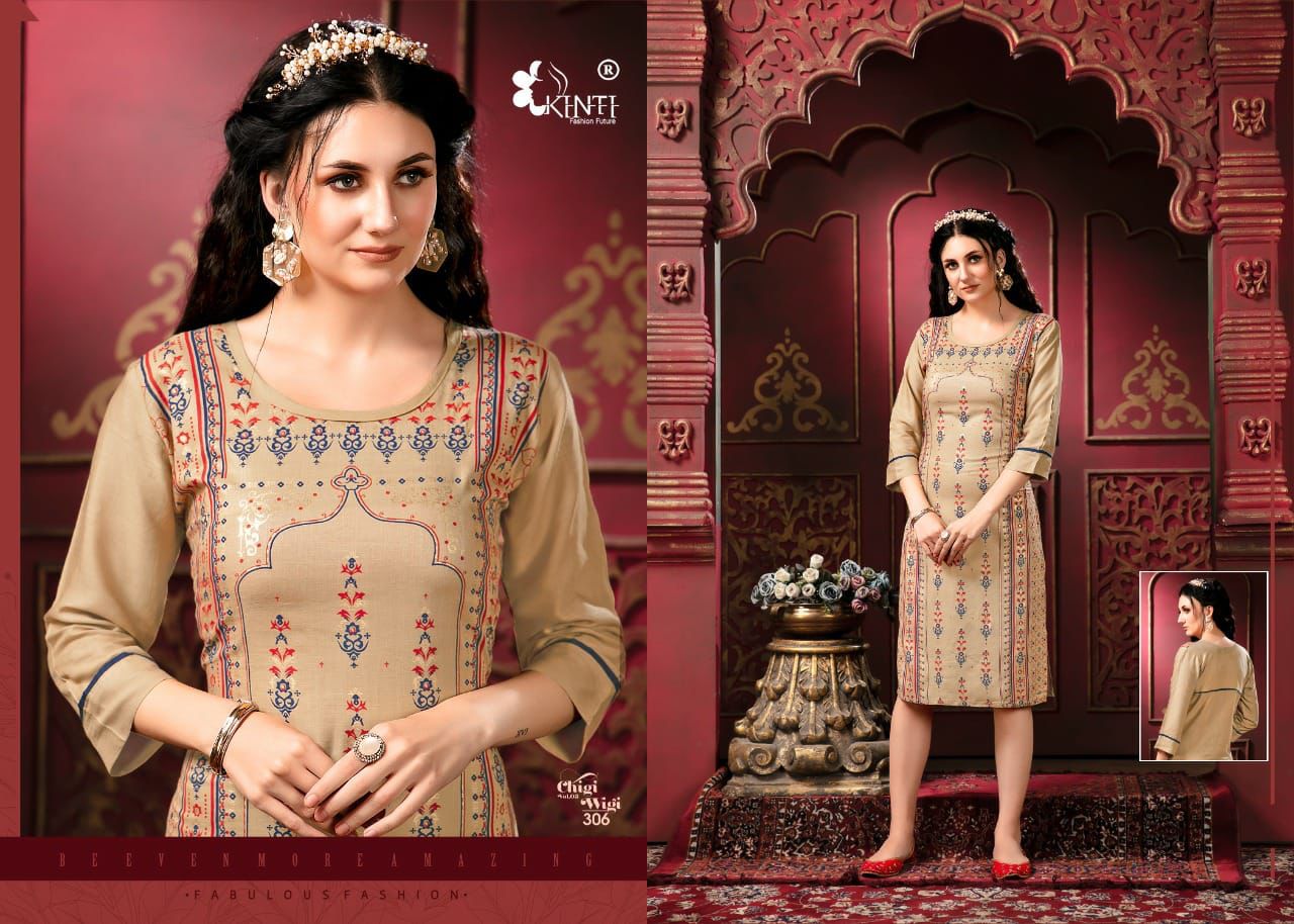 Kinti Chigi Wigi 3 Fancy Casual Wear Rayon Designer Printed Kurti Collection